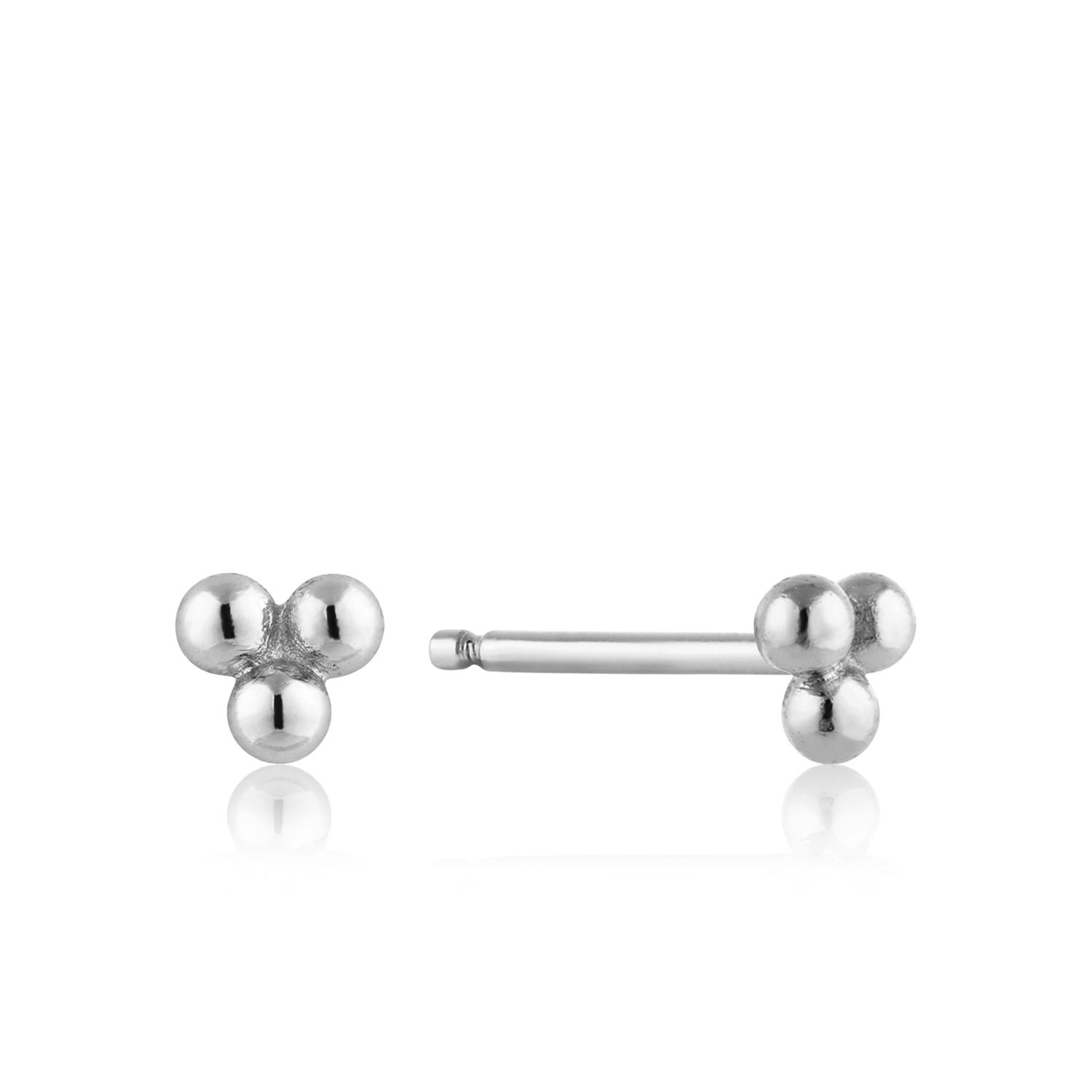 MODERN TRIPLE BALL STUD EARRINGS Silver