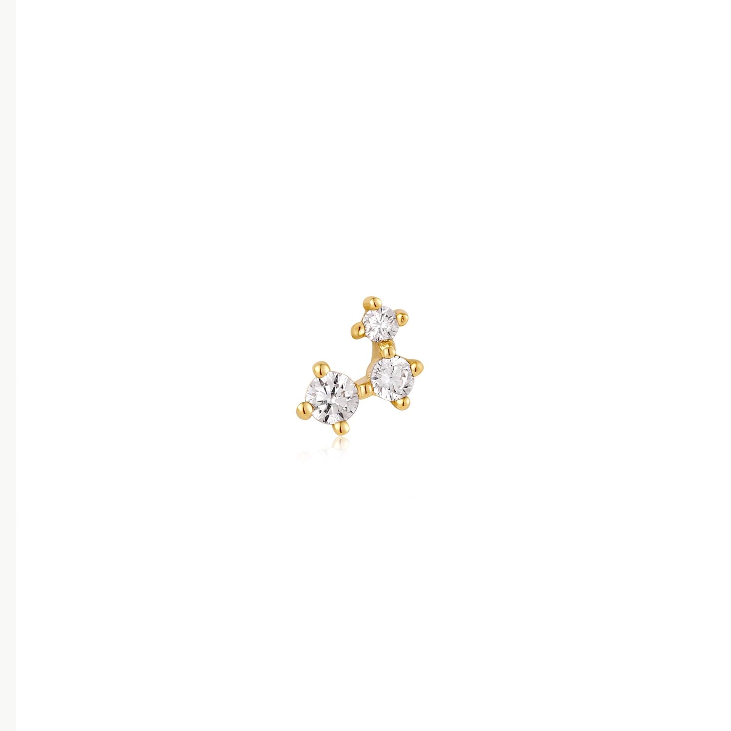 GOLD SPARKLE GALAXY BARBELL SINGLE EARRING