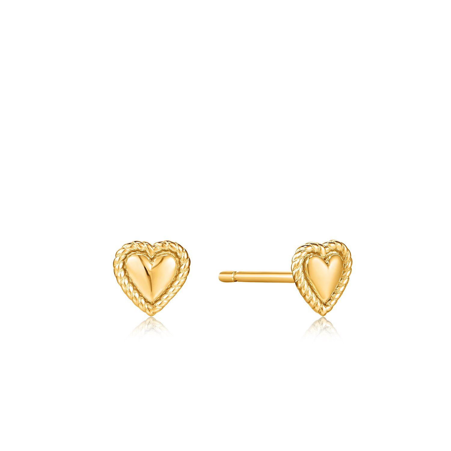 GOLD ROPE HEART BAR STUD EARRINGS
