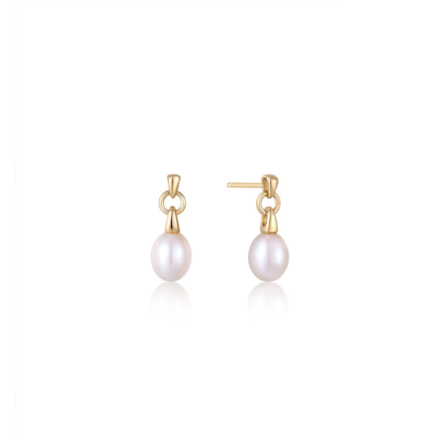 PEARL DROP STUD EARRINGS Gold