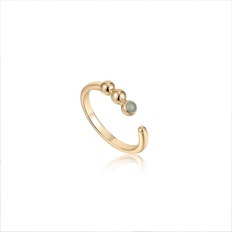 GOLD ORB AMAZONITE ADJUSTABLE RING