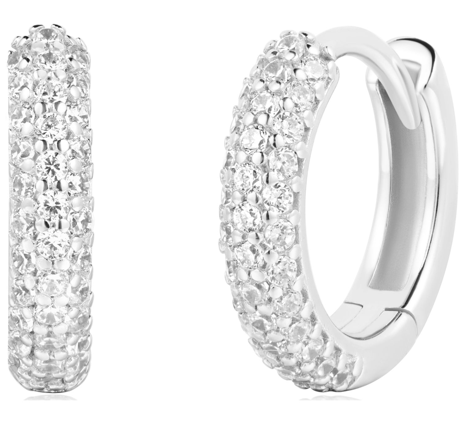 SILVER PAVÉ HUGGIES