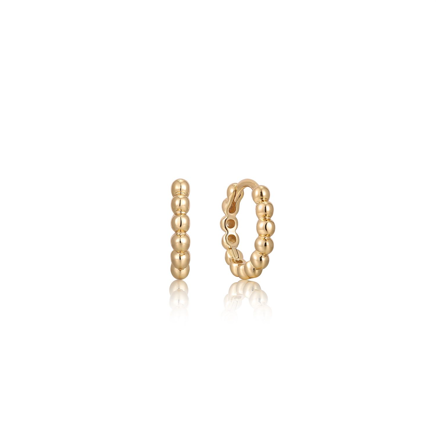 GOLD ORB HUGGIE HOOP EARRINGS