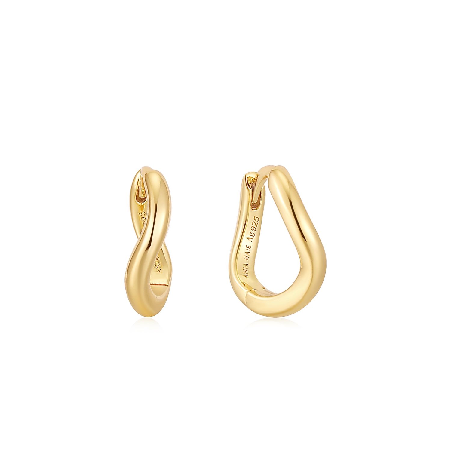 GOLD TWIST HUGGIE HOOP EARRINGS