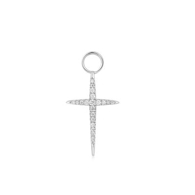 SILVER CROSS EARRING CHARM