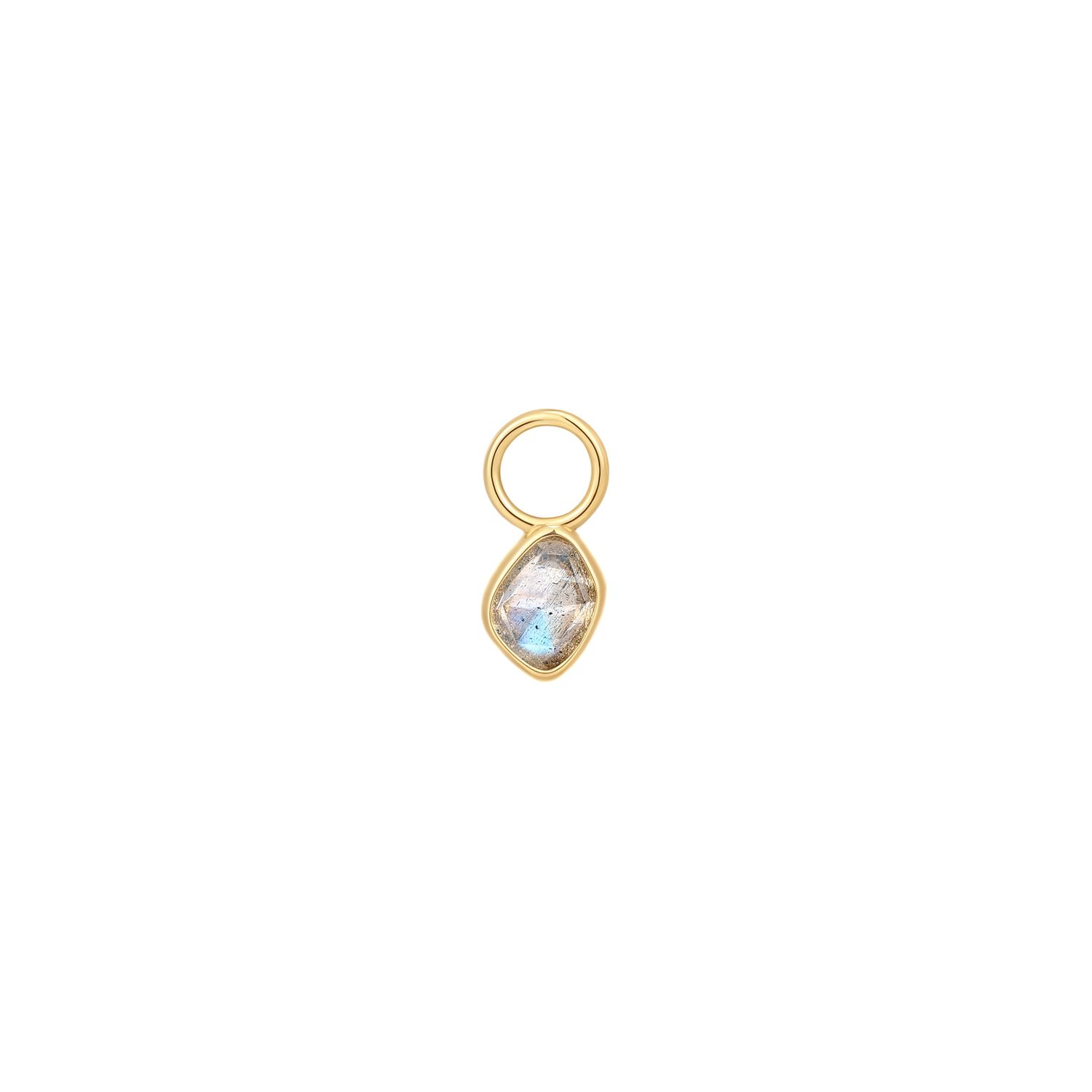 GOLD LABRADORITE EARRING CHARM