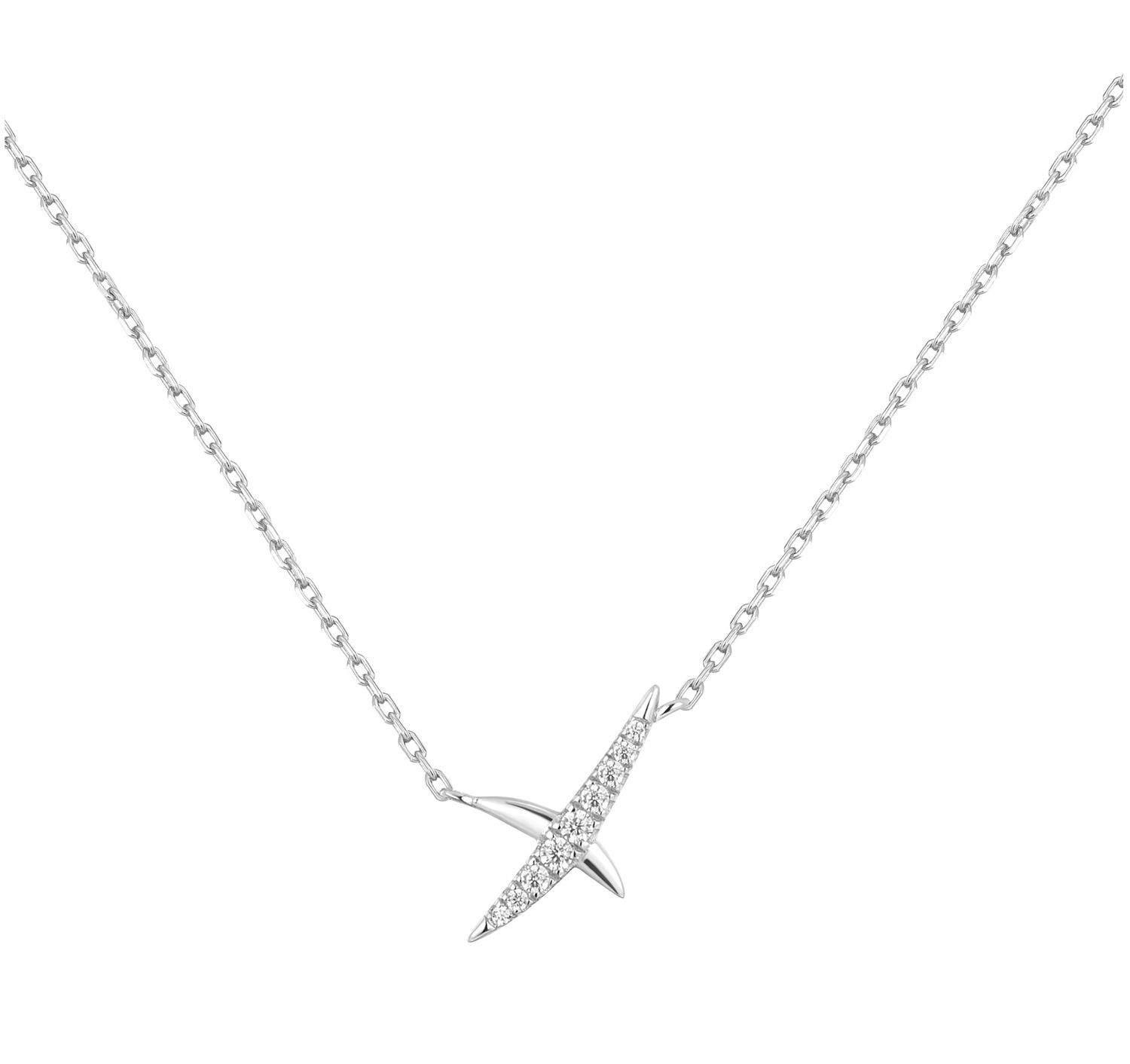 SILVER KISS PAVÉ NECKLACE