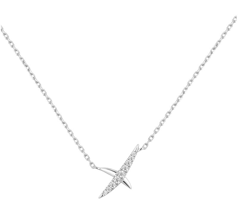 SILVER KISS PAVÉ NECKLACE