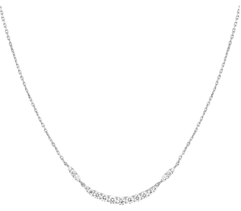 SILVER ARC PAVÉ NECKLACE