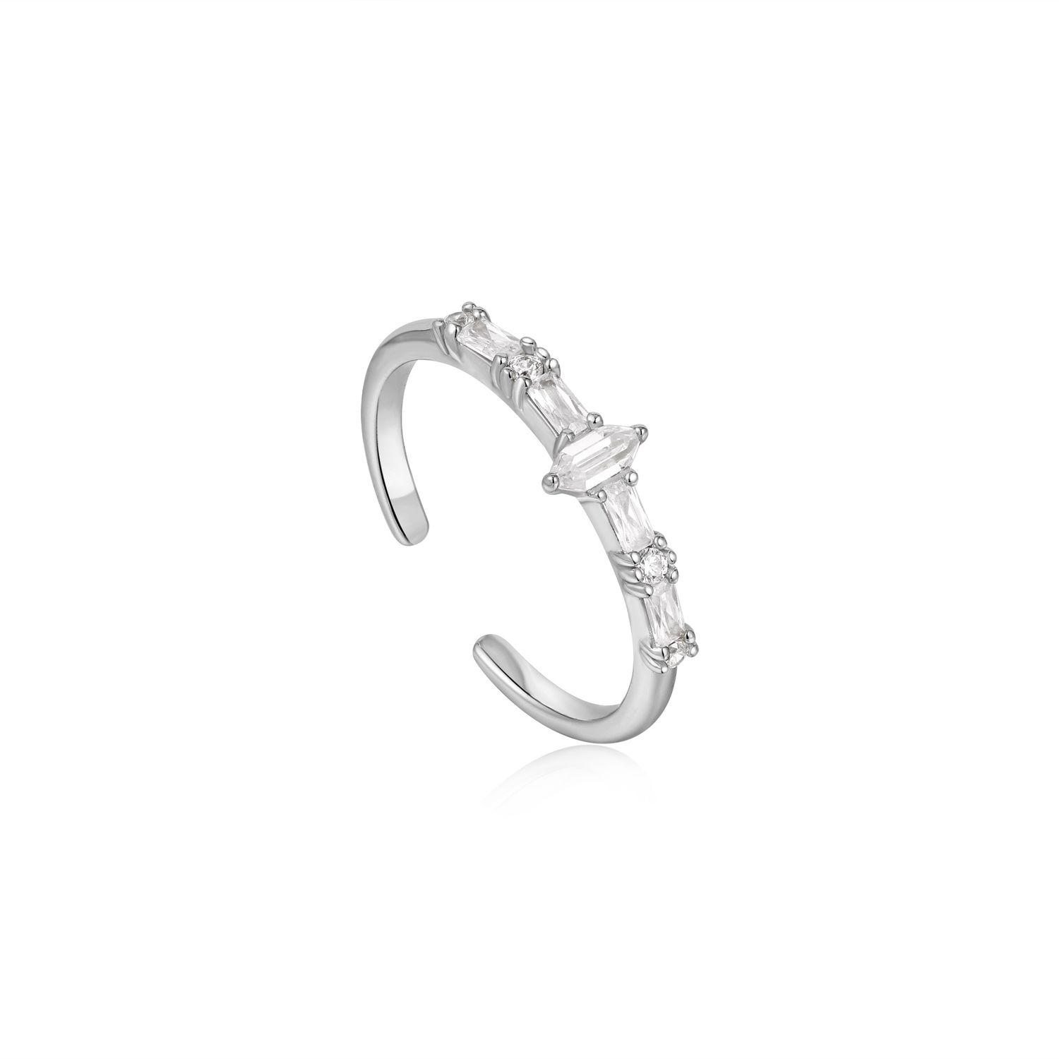 SPARKLE MULTI STONE BAND RING Silver