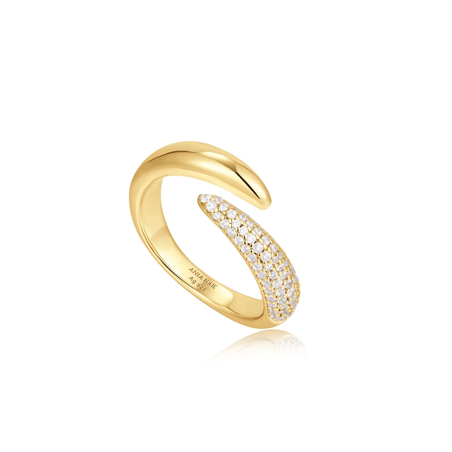 GOLD SPARKLE WRAP ADJUSTABLE RING