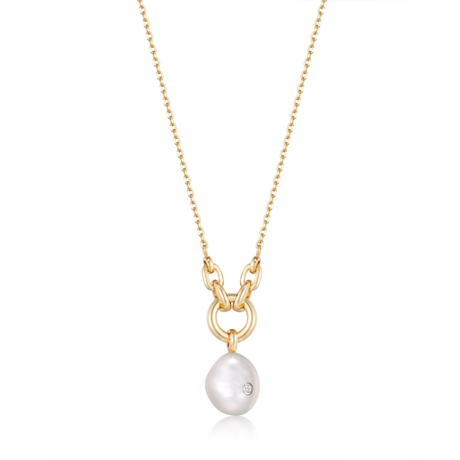 PEARL SPARKLE PENDANT NECKLACE Gold