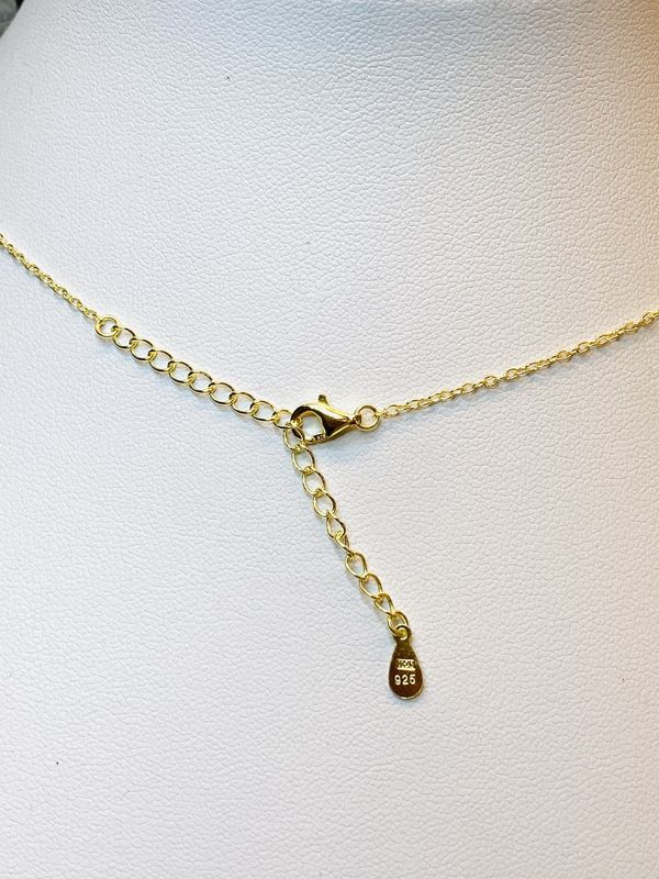Vergulde zilveren ketting 40+5 cm
