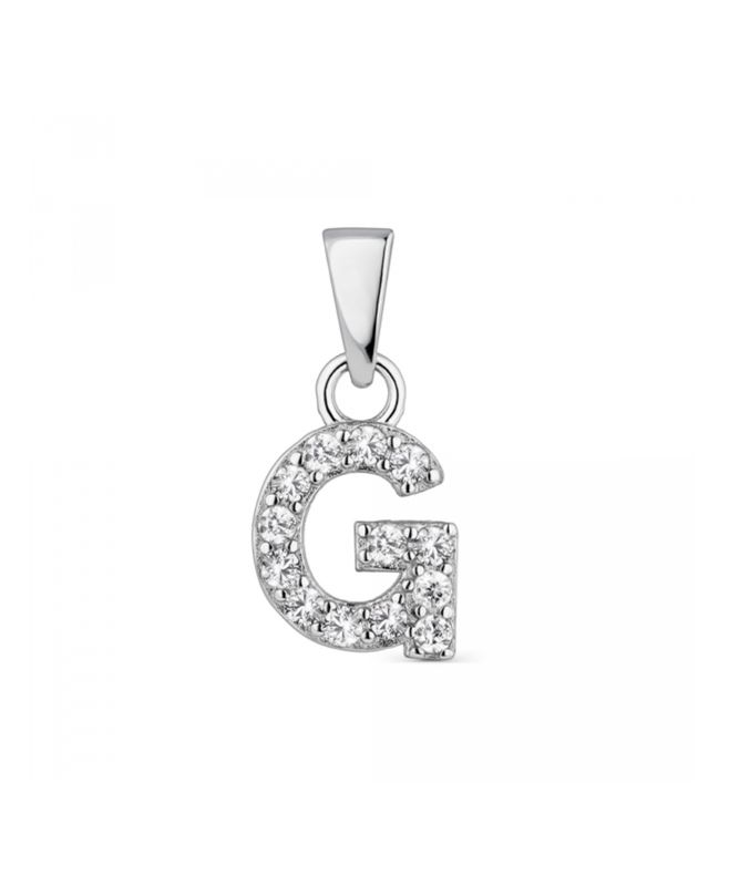 Hoofd letter G met zirkonia Zilver