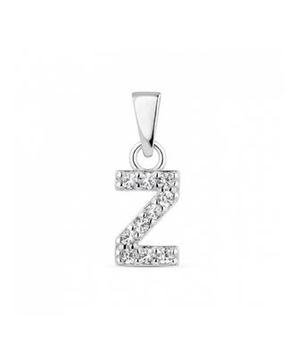 Hoofd letter Z met zirkonia Zilver