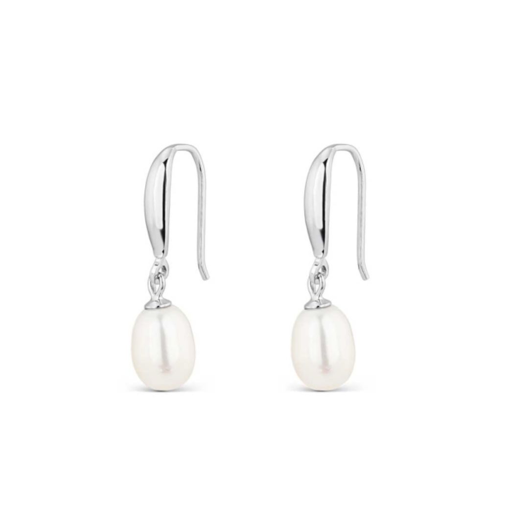 Oorring met hangende natuurparel