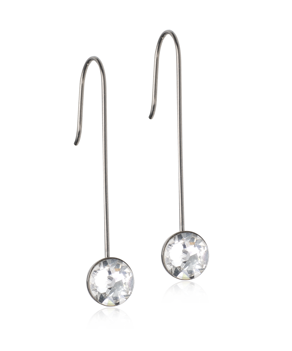 NT Straight Pendant Bezel 8 mm, Crystal
