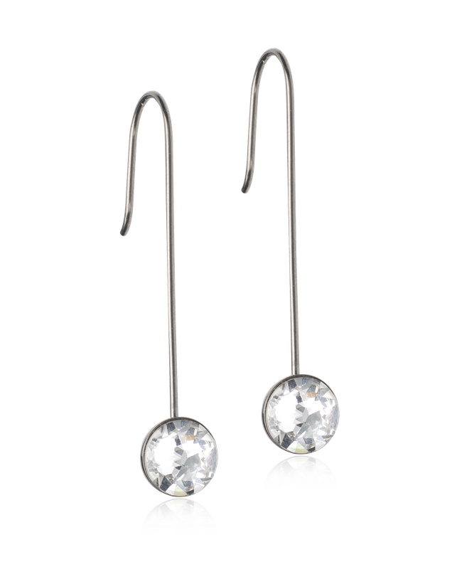 NT Straight Pendant Bezel 8 mm, Crystal