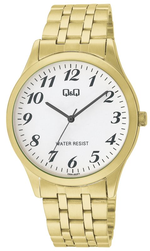 Q&amp;Q horloge met roestvrij stalen band goudkleur C00A-002PY