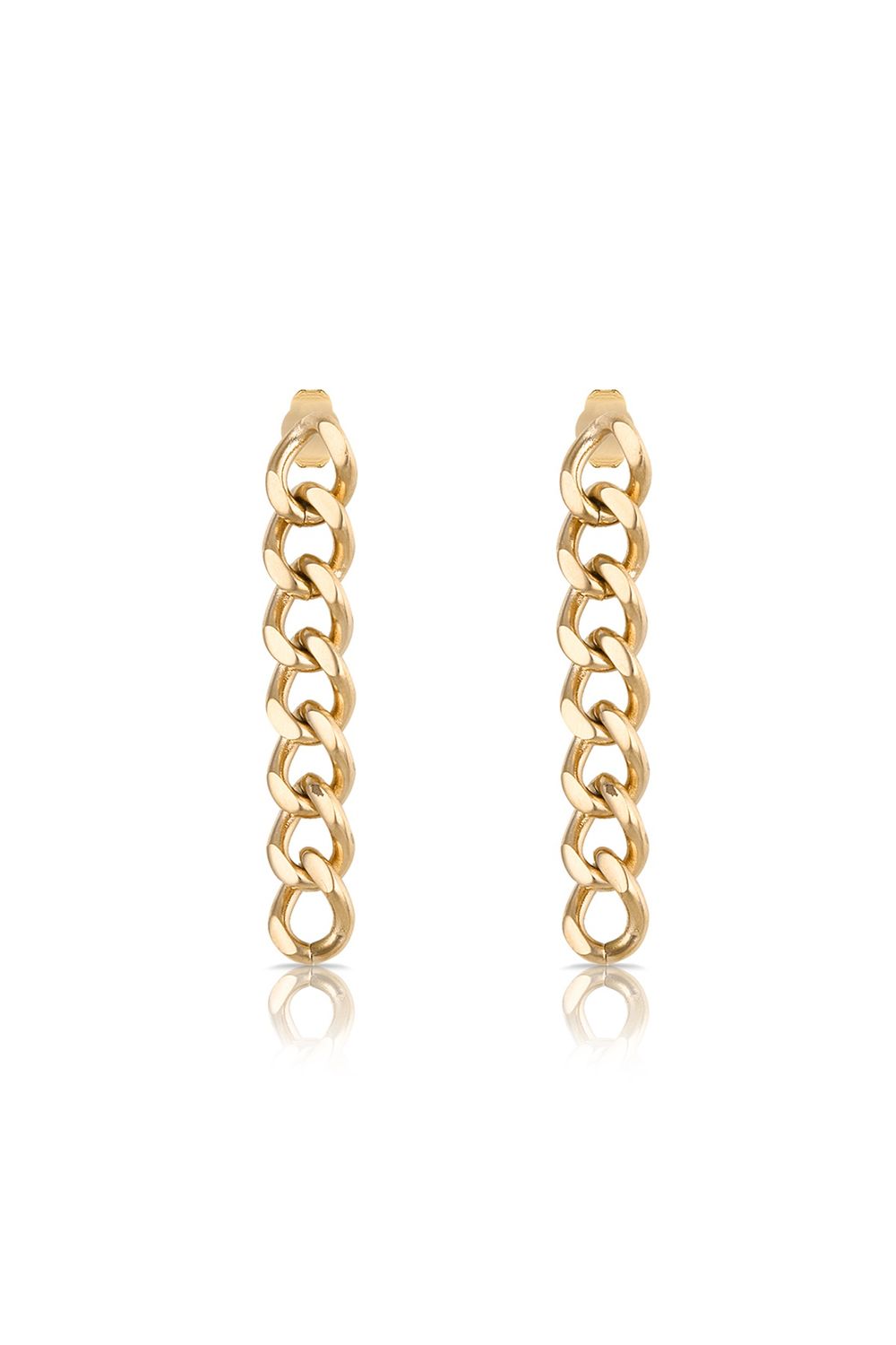 Oorbellen ketting gourmette schakel goudkleur