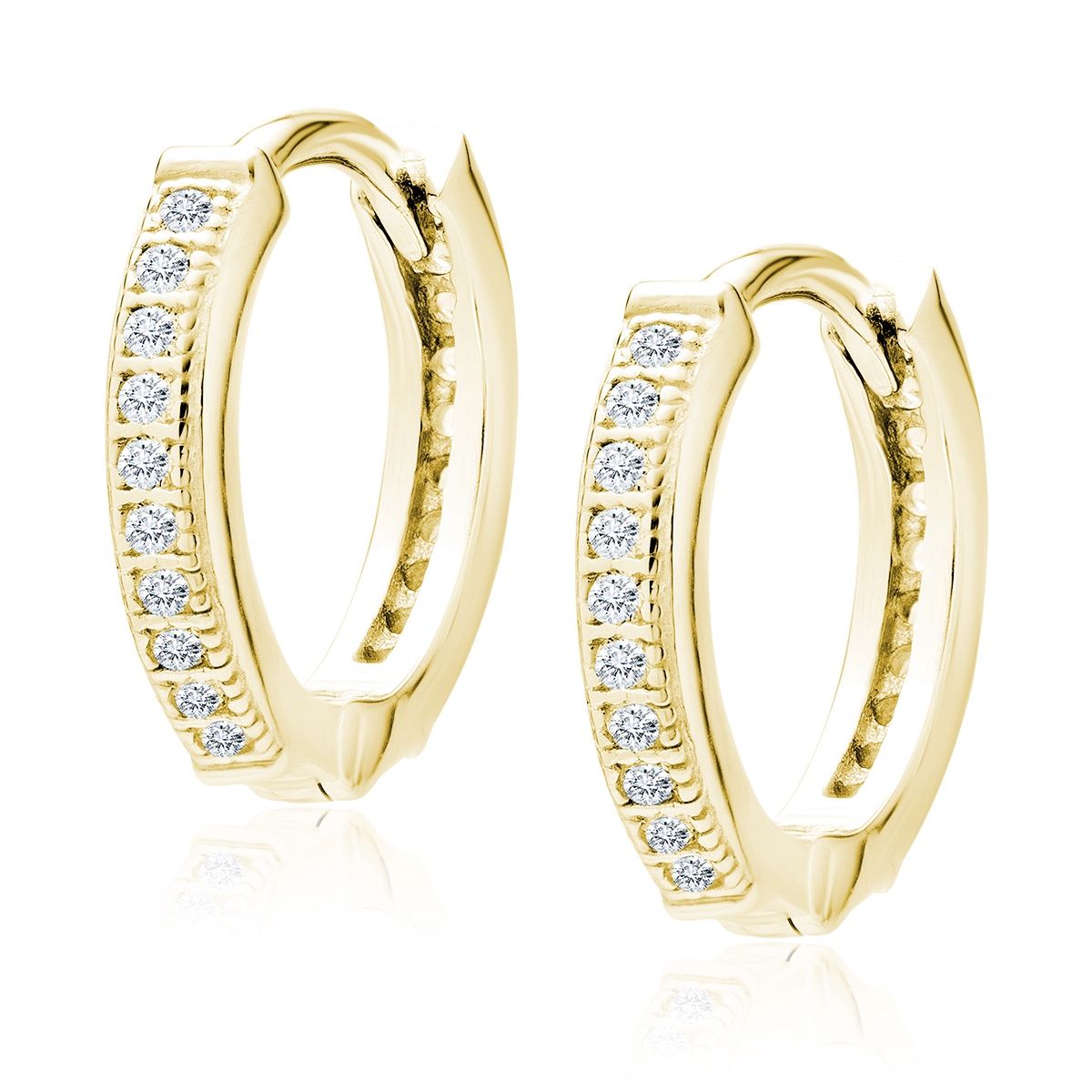 Hoops met zirkonen goldplated