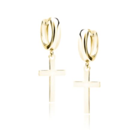 Zilver creool met kruis