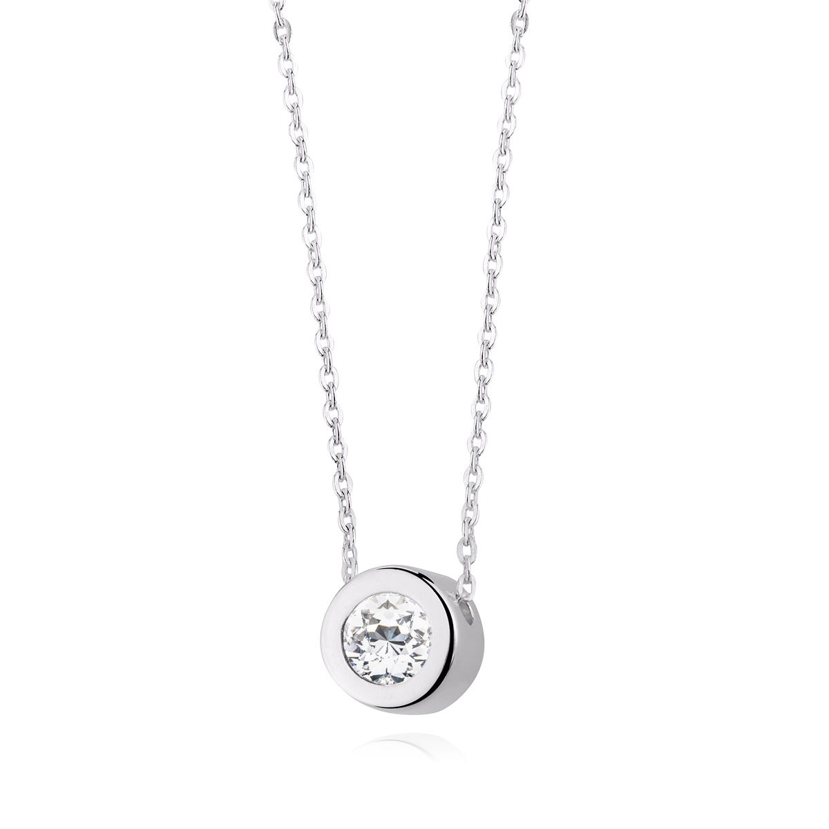 Ketting 45cm met rond zirkoontje