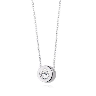 Ketting 45cm met rond zirkoontje