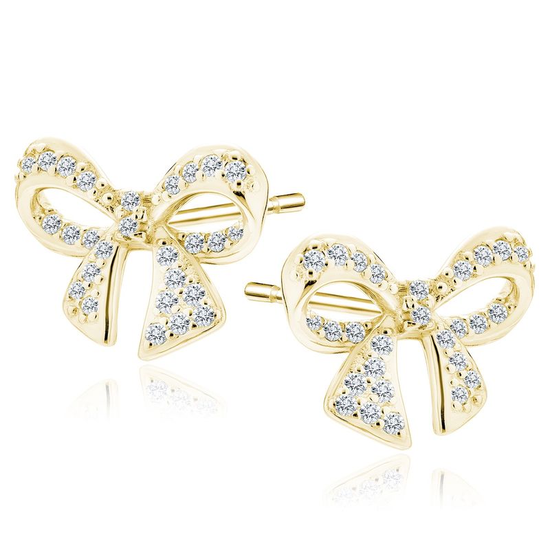 Stekers strikje met zirkonen goldplated