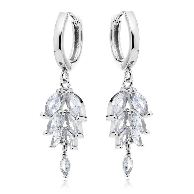 Creool met hangende zirkonen zilver