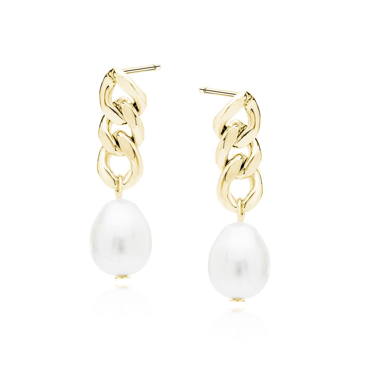 Steker parel aan ketting goldplated