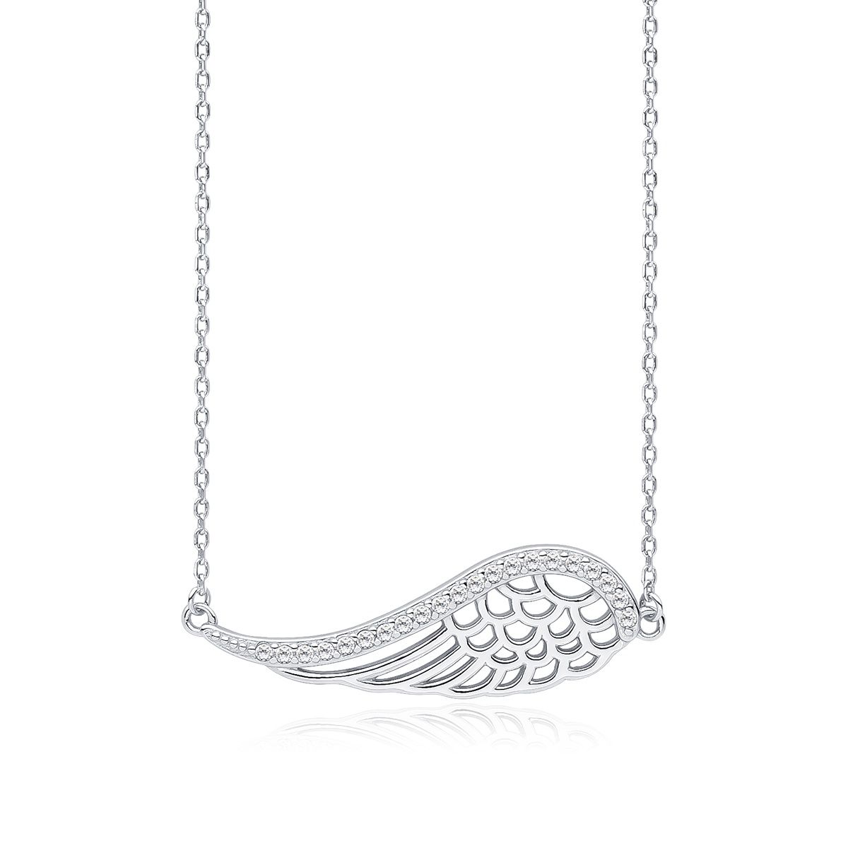 Ketting met vleugel en zirkonen