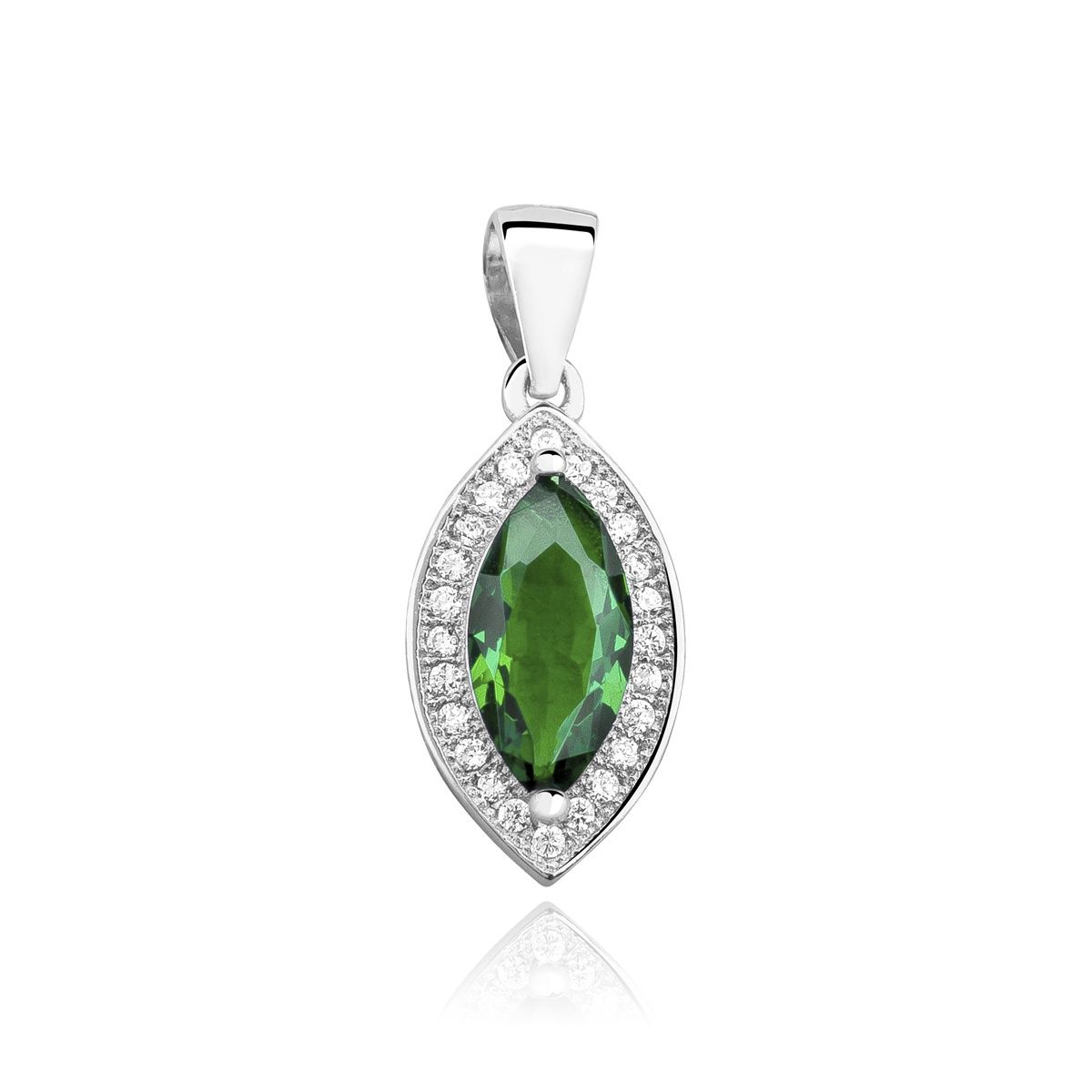 Ketting + hanger met zirkoon emerald groen
