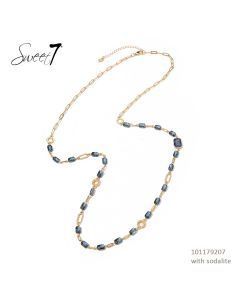 Lange ketting met Sodalite