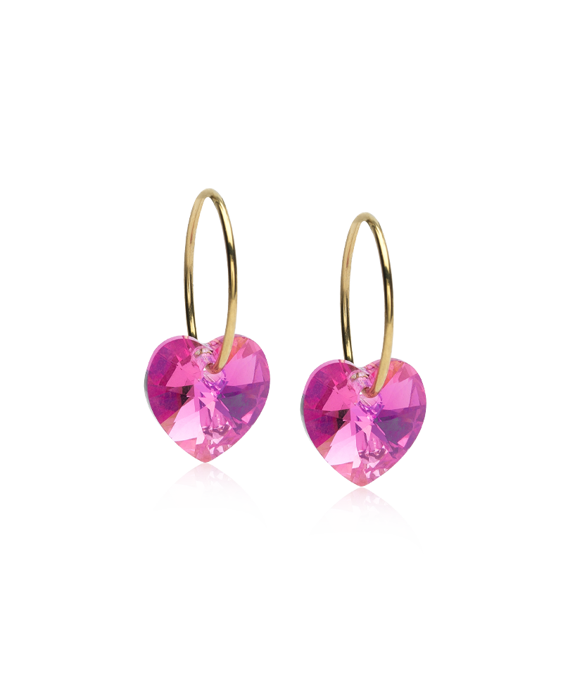 GT Ear Ring 14mm Heart 10mm Rose
