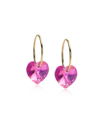 GT Ear Ring 14mm Heart 10mm Rose