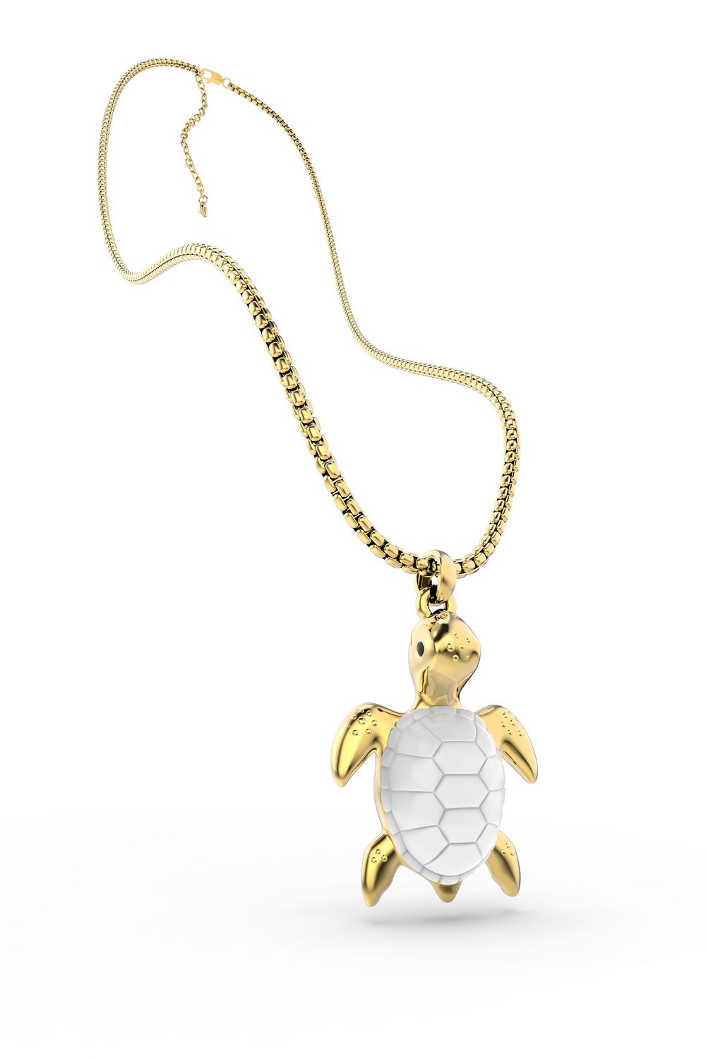 3D hanger Schildpad on-shirt long necklace