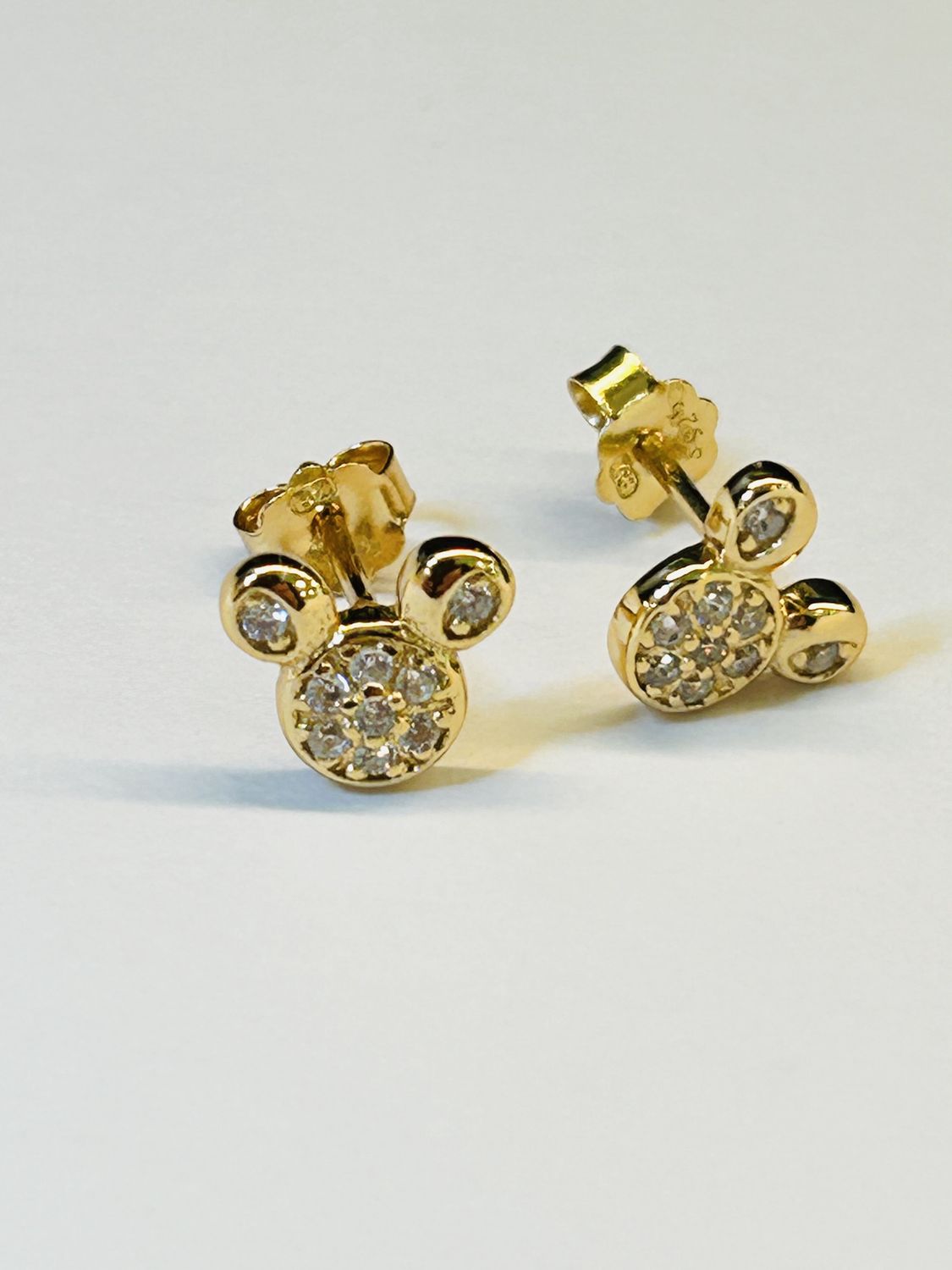 Muis met Zirkonia&#39;s, goldplated