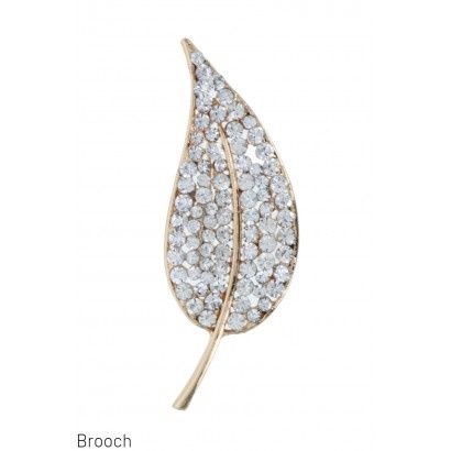 Broche Blad met zirconia