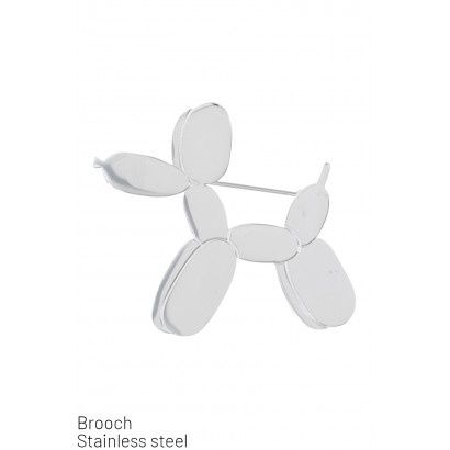 Broche balonnenhondje staal