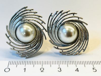 Clips fantasie zilver/creamkleur