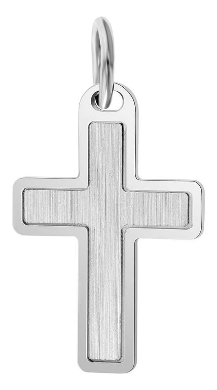 Hanger, Kruisje geborsteld, Zilver