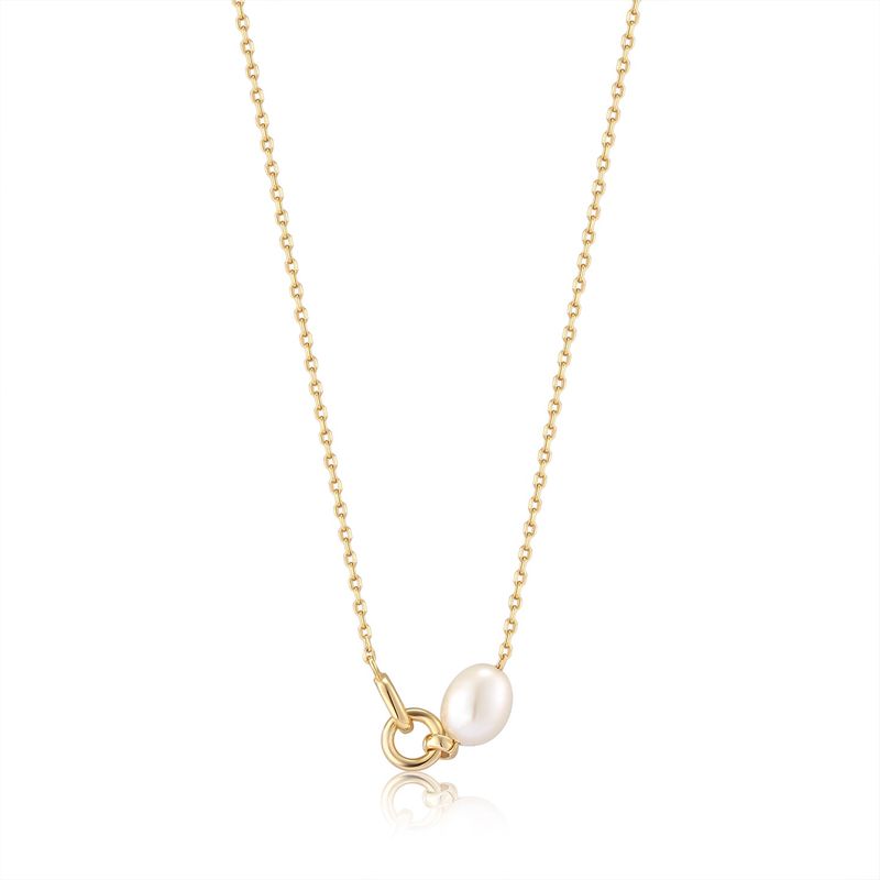 PEARL LINK CHAIN NECKLACE Gold