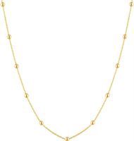 GOLD BEADED CHAIN NECKLACE
