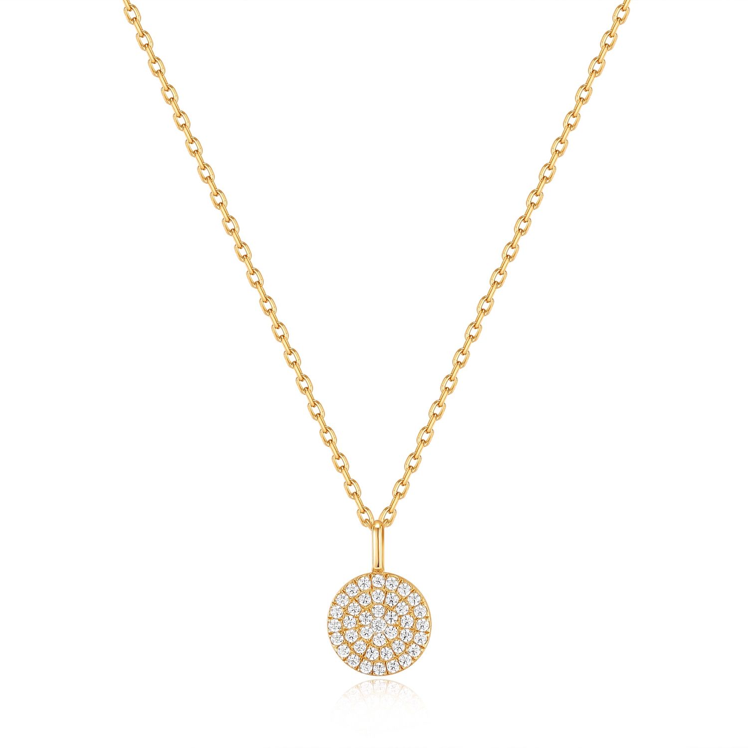 GLAM DISC PENDANT NECKLACE Gold