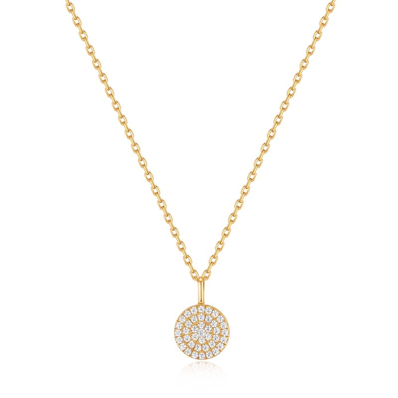 GLAM DISC PENDANT NECKLACE Gold