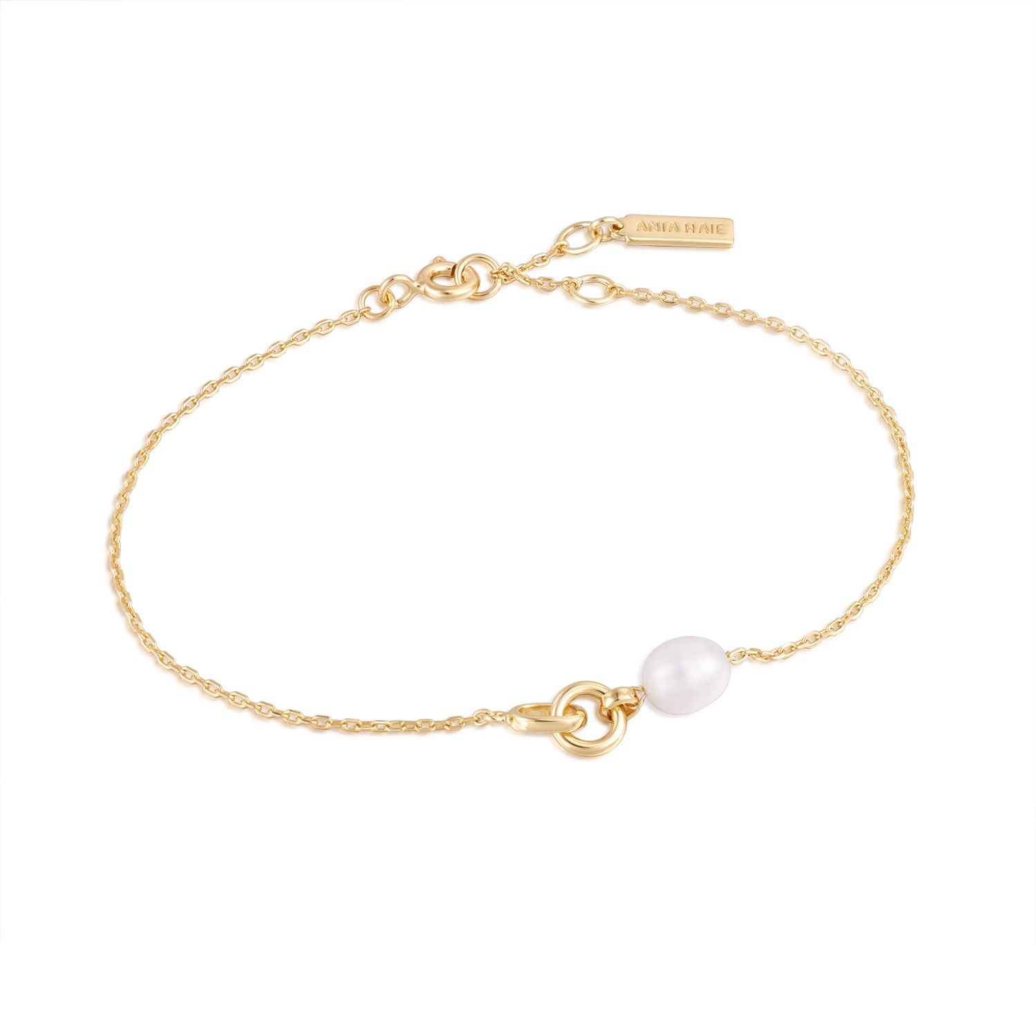PEARL LINK CHAIN BRACELET Gold