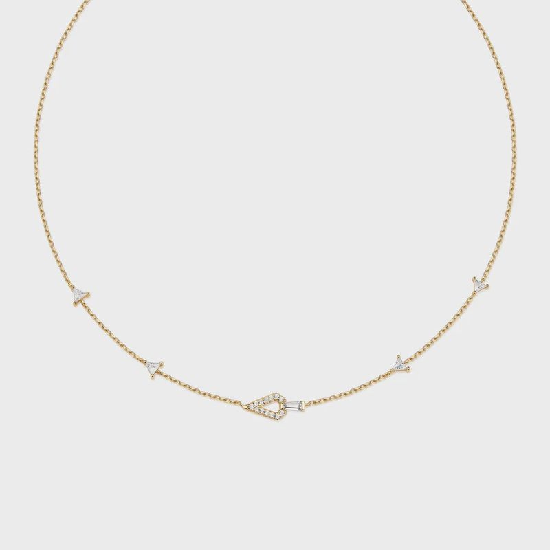 GOLD GEOMETRIC SATELLITE NECKLACE