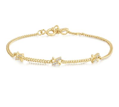 GOLD CROSS STATION BRACELET