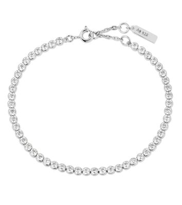 SILVER ROW BEZEL SET BRACELET
